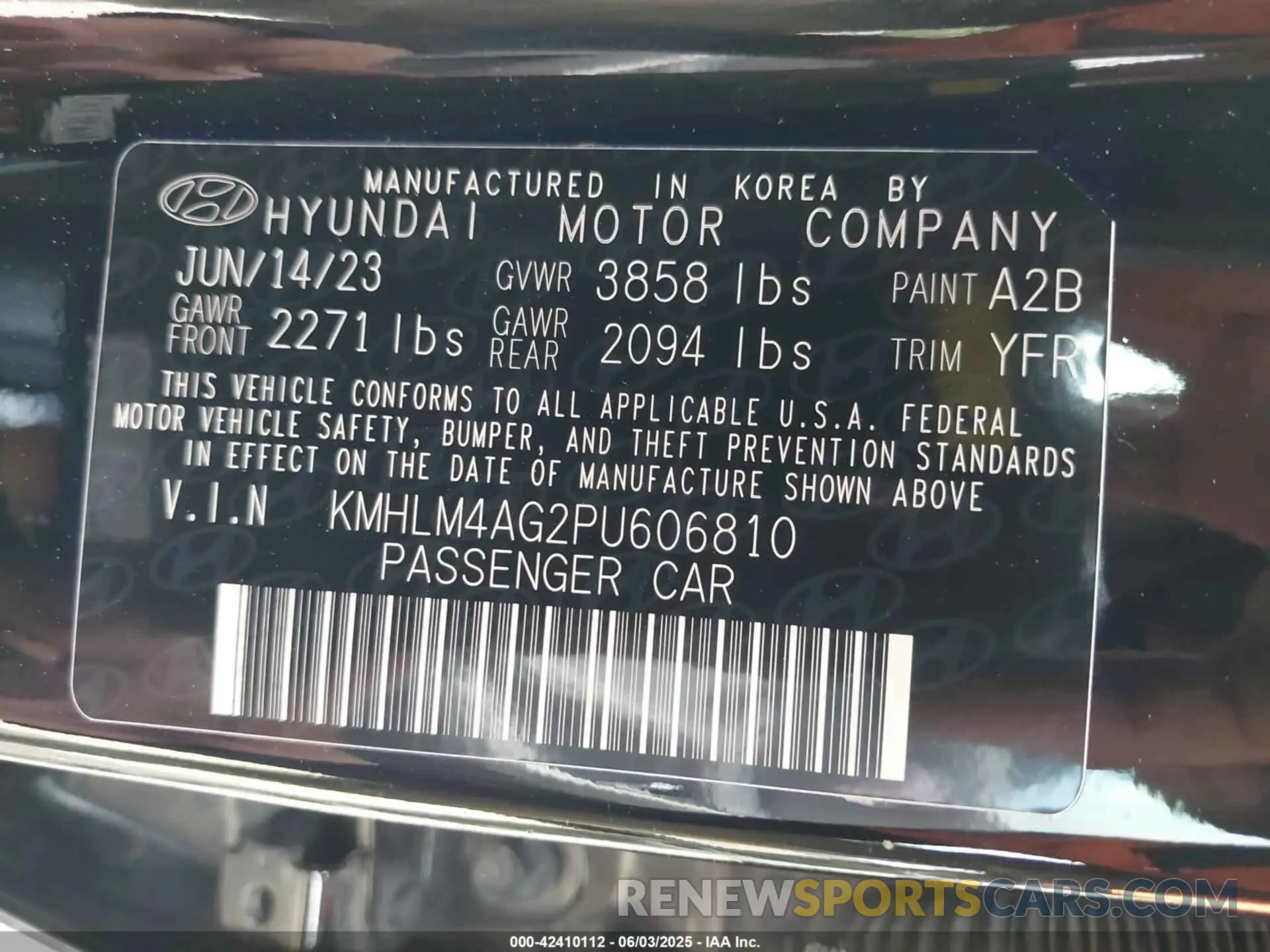 9 Photograph of a damaged car KMHLM4AG2PU606810 HYUNDAI ELANTRA 2023