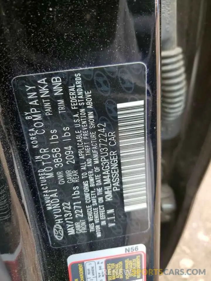 12 Photograph of a damaged car KMHLM4AG3PU372242 HYUNDAI ELANTRA 2023