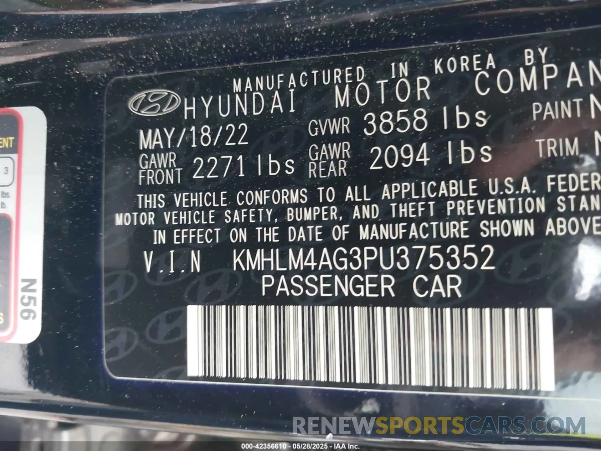9 Photograph of a damaged car KMHLM4AG3PU375352 HYUNDAI ELANTRA 2023