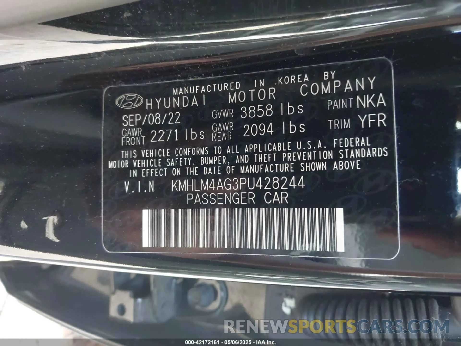 9 Photograph of a damaged car KMHLM4AG3PU428244 HYUNDAI ELANTRA 2023