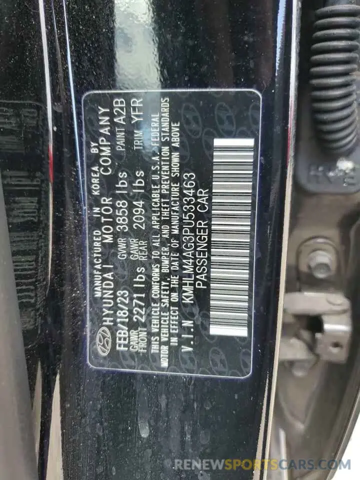 12 Photograph of a damaged car KMHLM4AG3PU533463 HYUNDAI ELANTRA 2023
