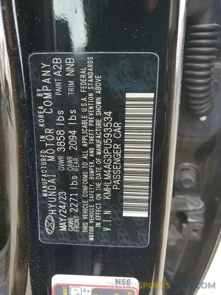 12 Photograph of a damaged car KMHLM4AG3PU593534 HYUNDAI ELANTRA 2023
