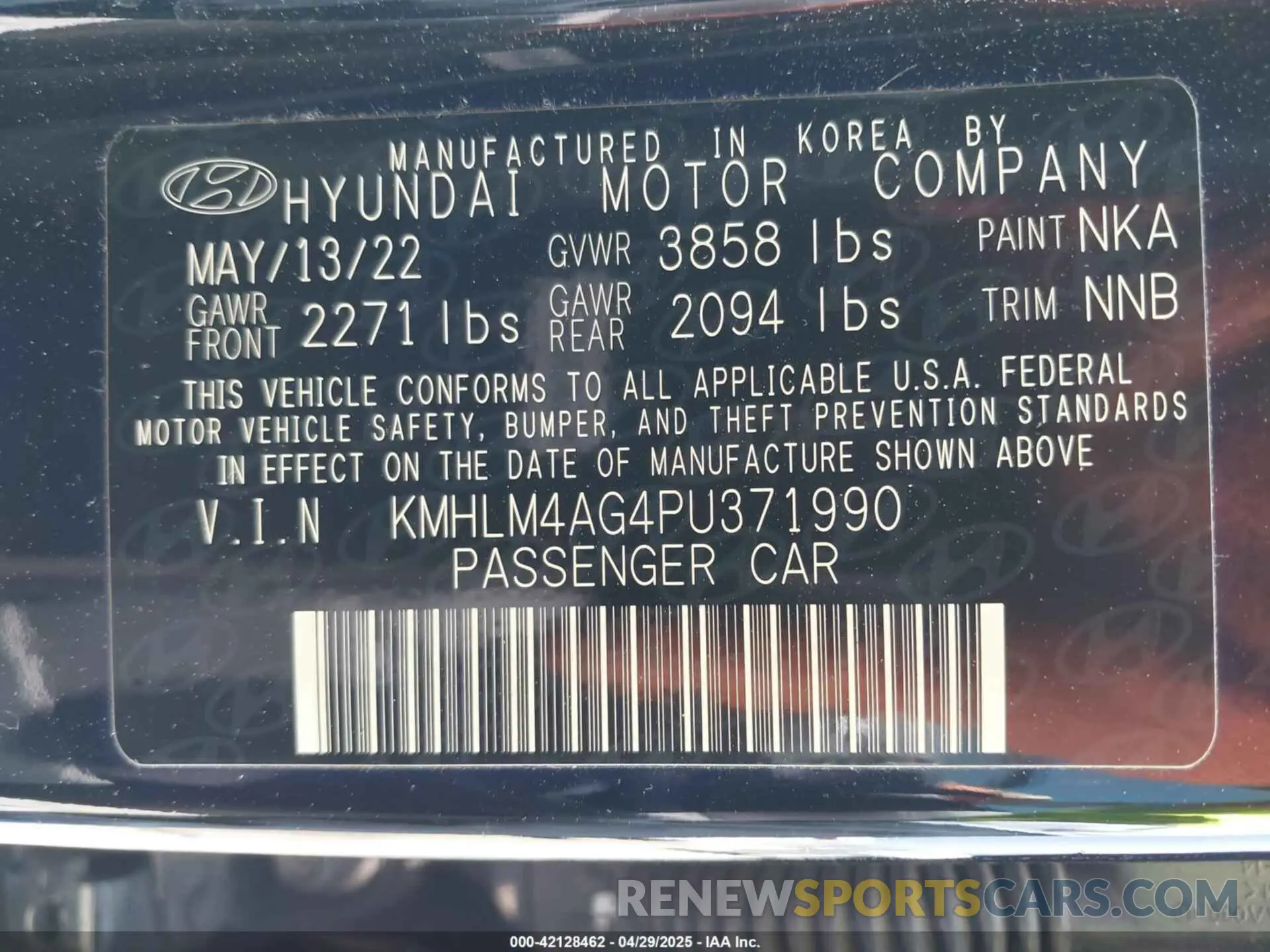 9 Photograph of a damaged car KMHLM4AG4PU371990 HYUNDAI ELANTRA 2023