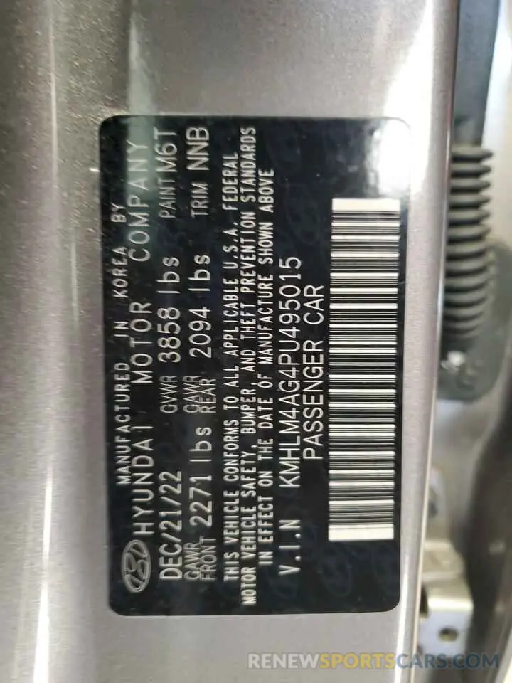 13 Photograph of a damaged car KMHLM4AG4PU495015 HYUNDAI ELANTRA 2023