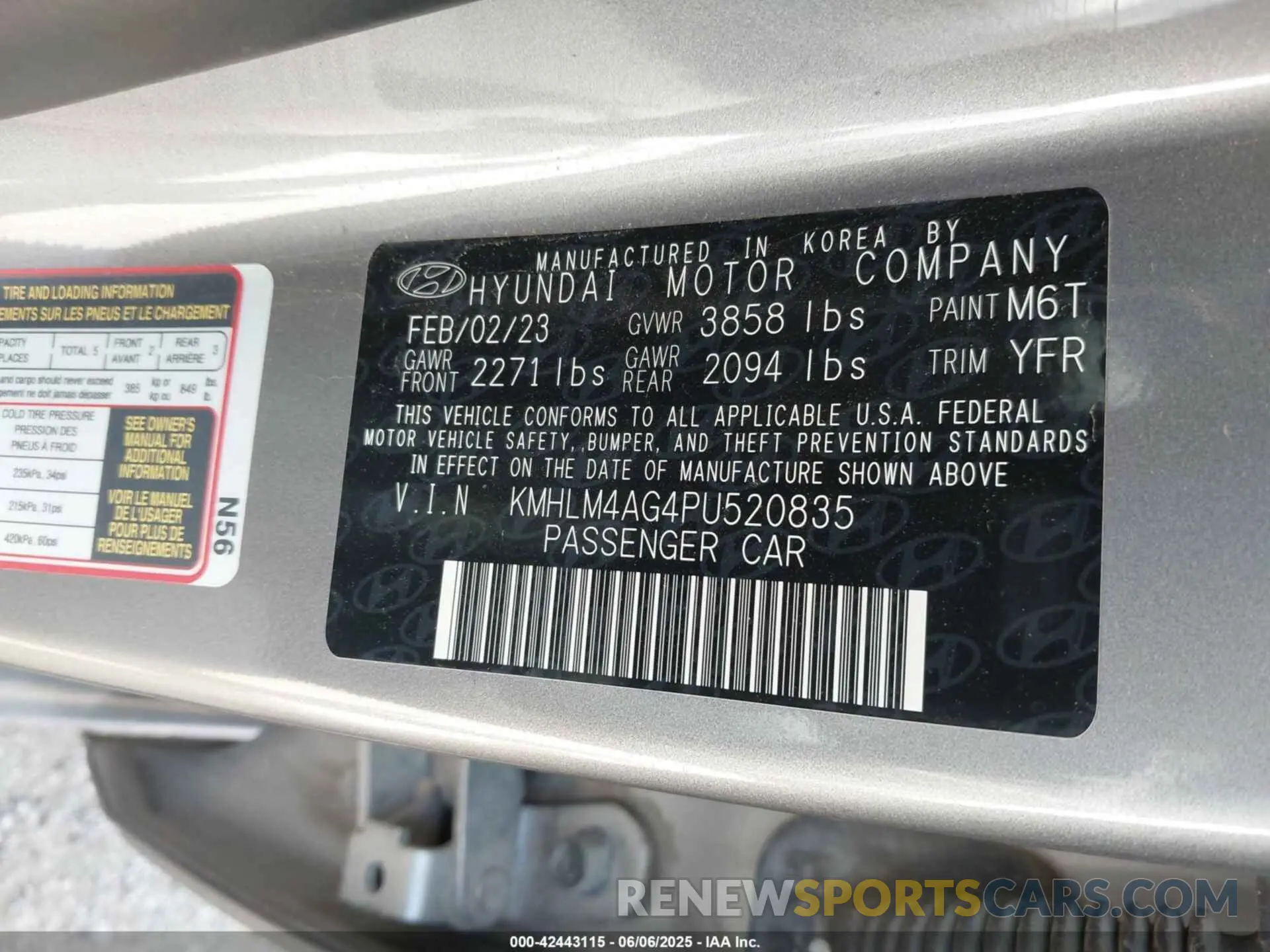 9 Photograph of a damaged car KMHLM4AG4PU520835 HYUNDAI ELANTRA 2023