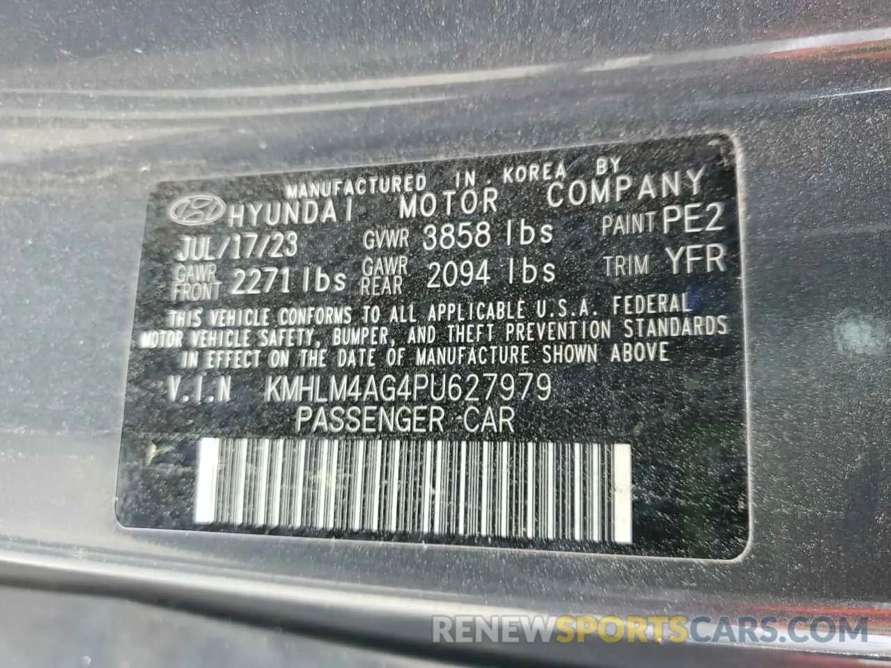 12 Photograph of a damaged car KMHLM4AG4PU627979 HYUNDAI ELANTRA 2023