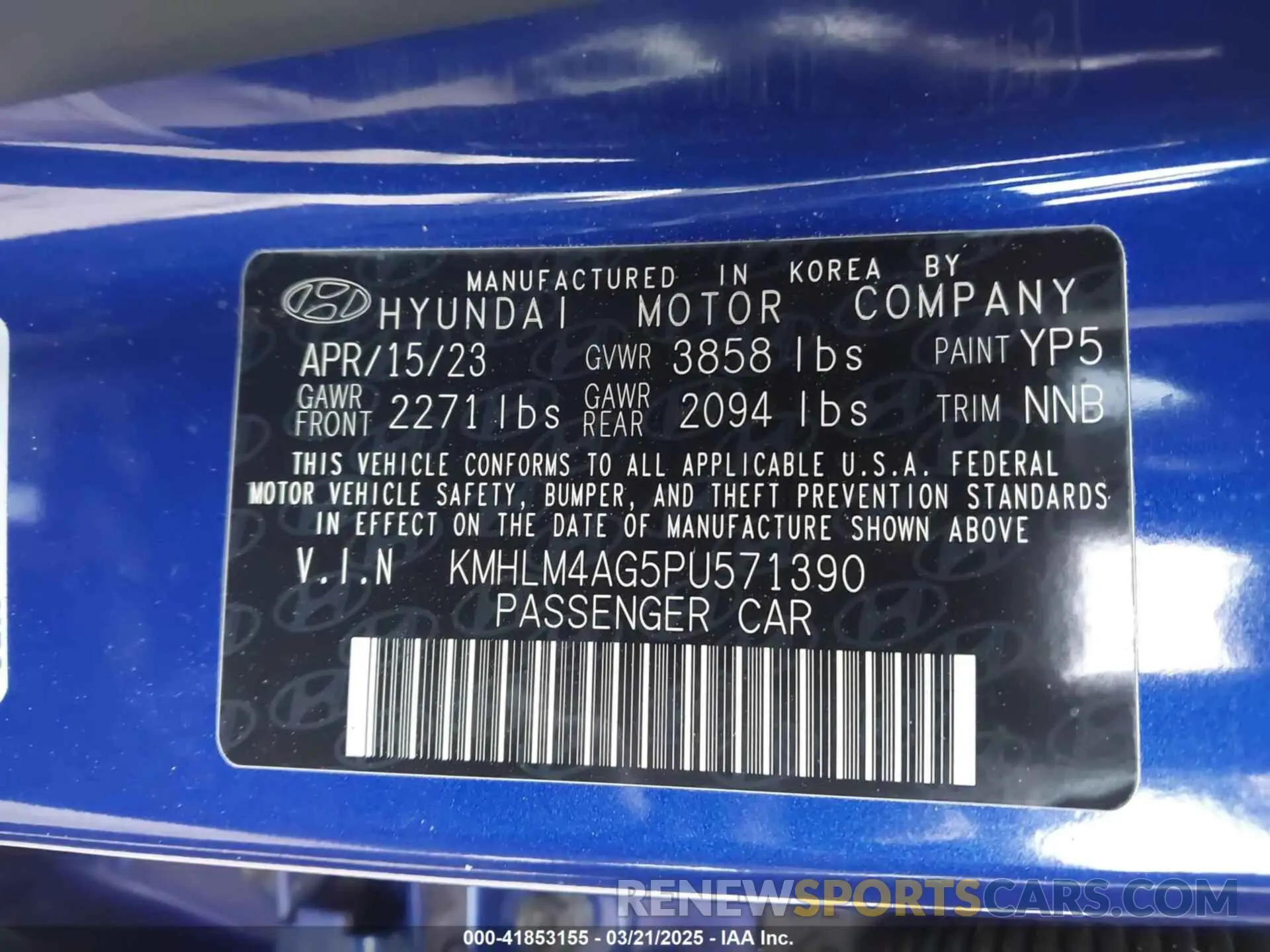 9 Photograph of a damaged car KMHLM4AG5PU571390 HYUNDAI ELANTRA 2023