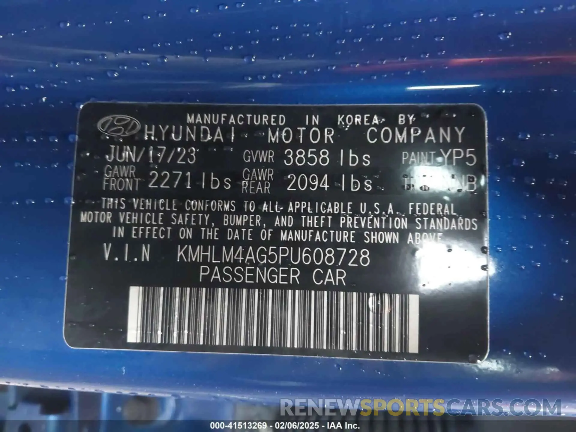 9 Photograph of a damaged car KMHLM4AG5PU608728 HYUNDAI ELANTRA 2023