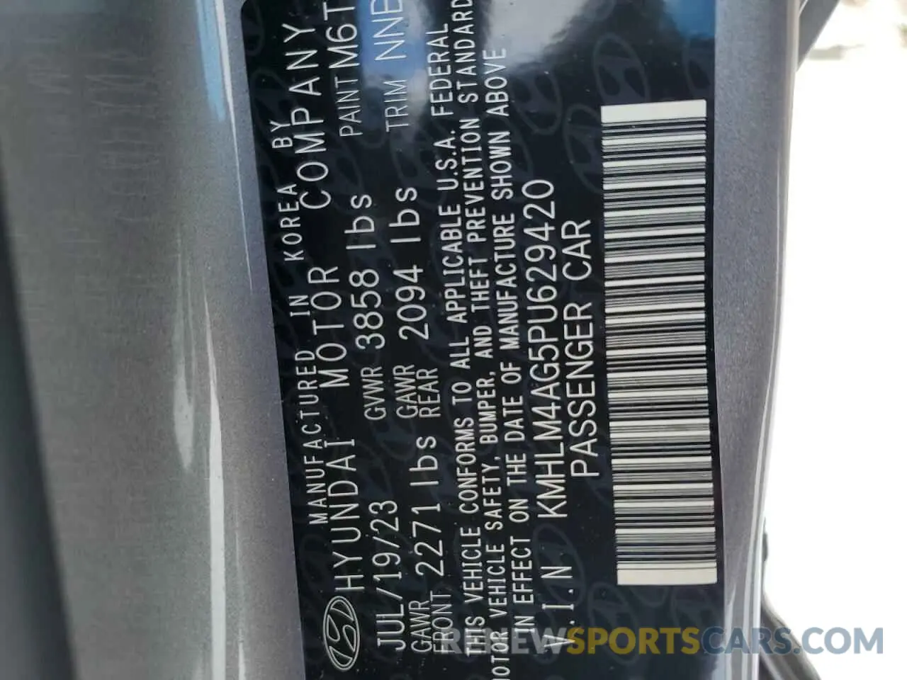 16 Photograph of a damaged car KMHLM4AG5PU629420 HYUNDAI ELANTRA 2023