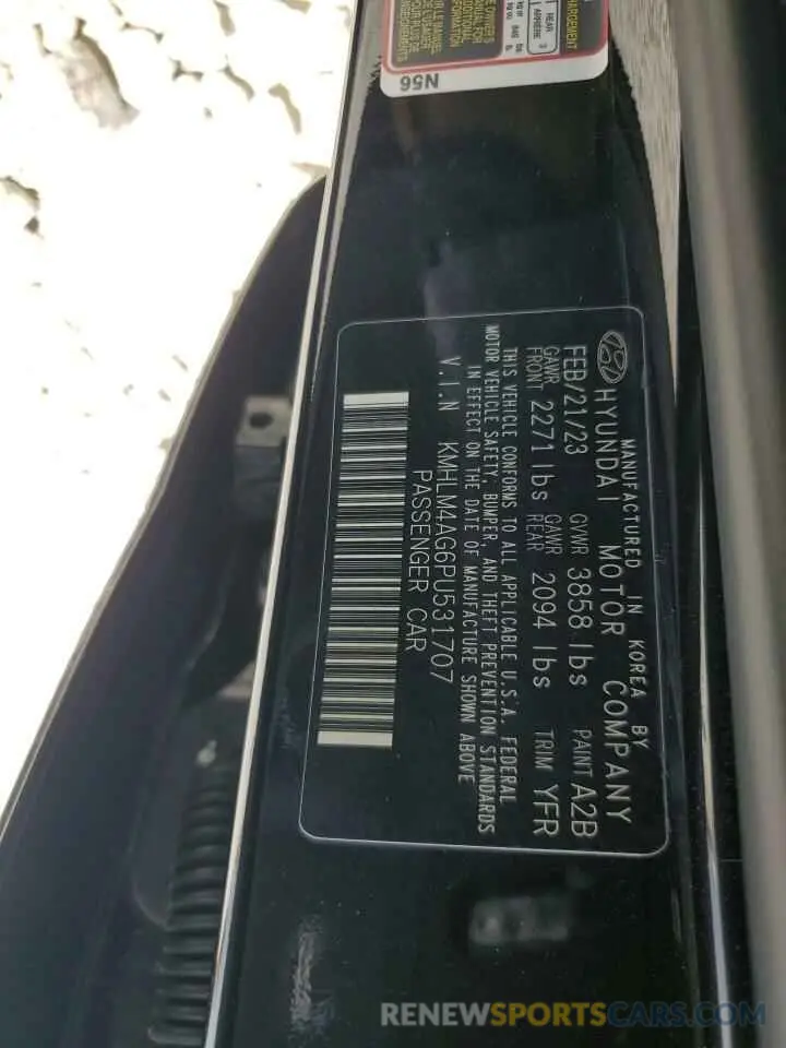 12 Photograph of a damaged car KMHLM4AG6PU531707 HYUNDAI ELANTRA 2023