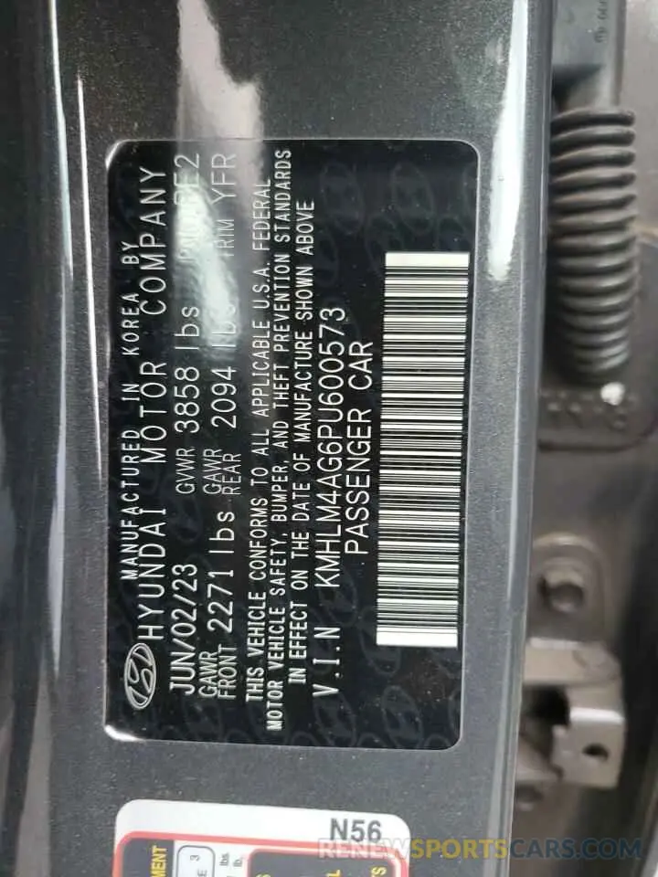 12 Photograph of a damaged car KMHLM4AG6PU600573 HYUNDAI ELANTRA 2023