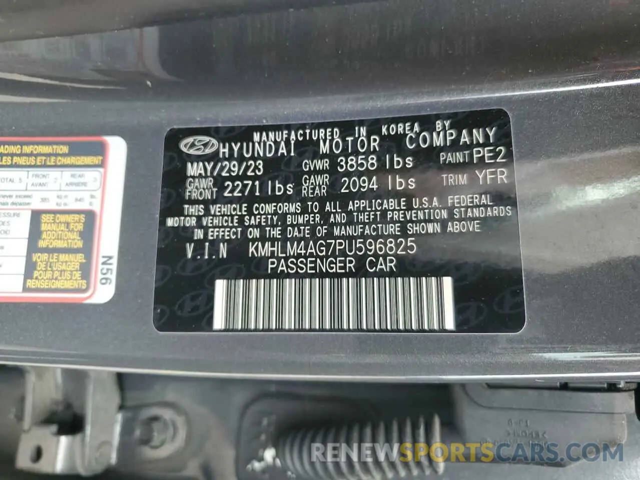 12 Photograph of a damaged car KMHLM4AG7PU596825 HYUNDAI ELANTRA 2023