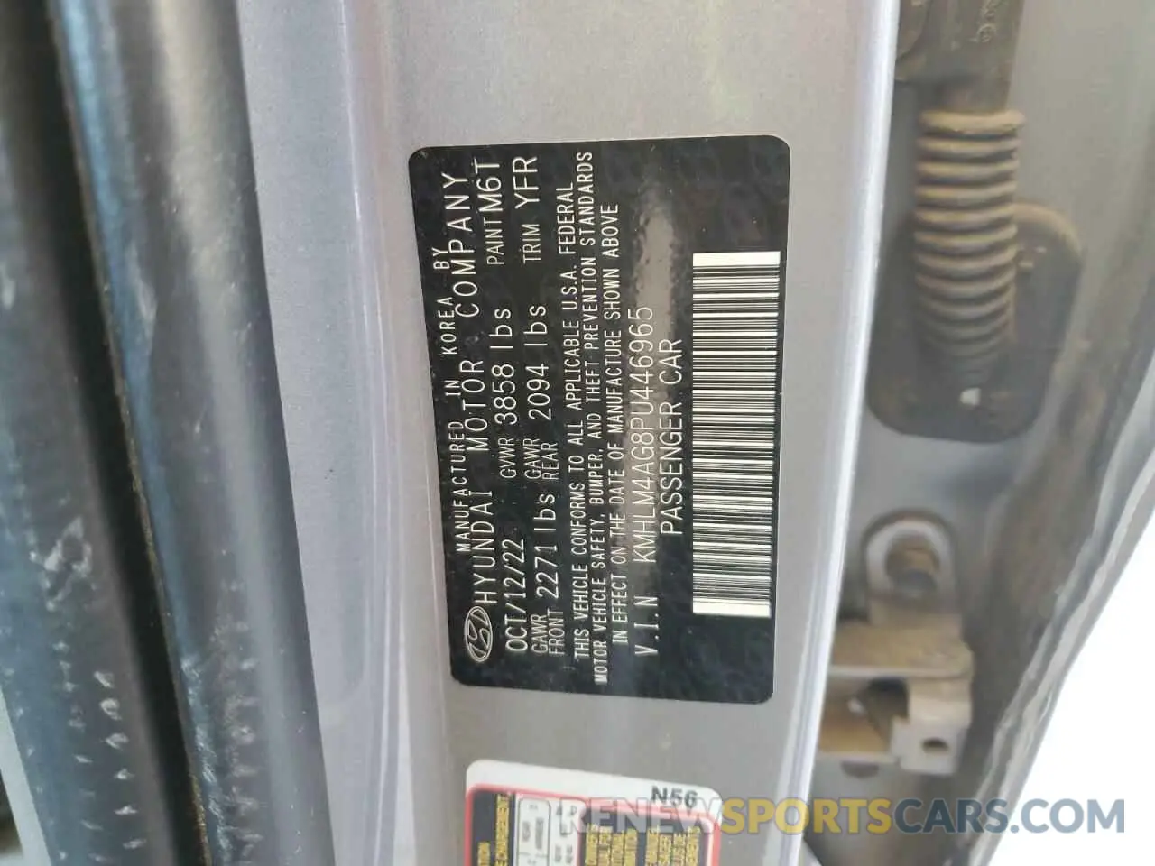 12 Photograph of a damaged car KMHLM4AG8PU446965 HYUNDAI ELANTRA 2023