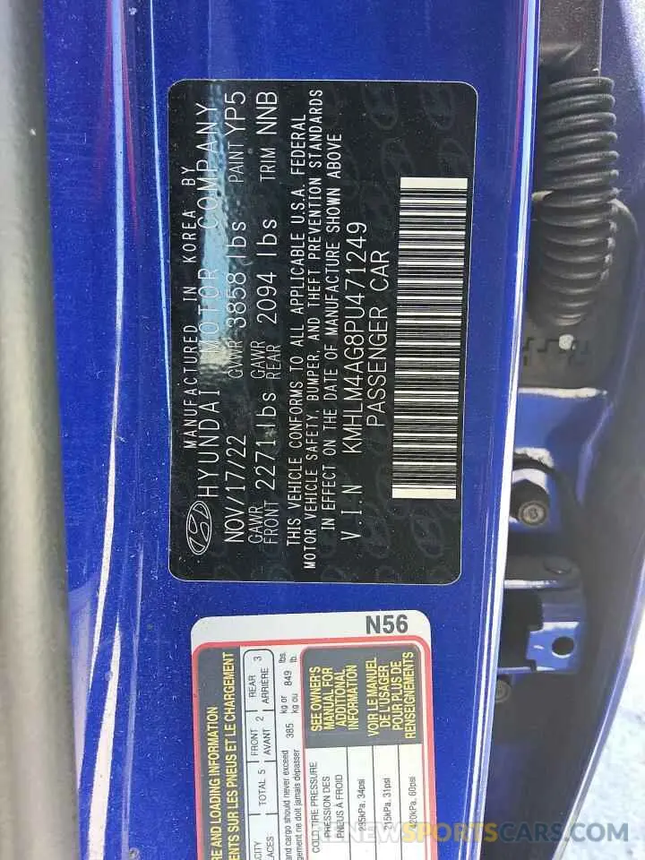 13 Photograph of a damaged car KMHLM4AG8PU471249 HYUNDAI ELANTRA 2023