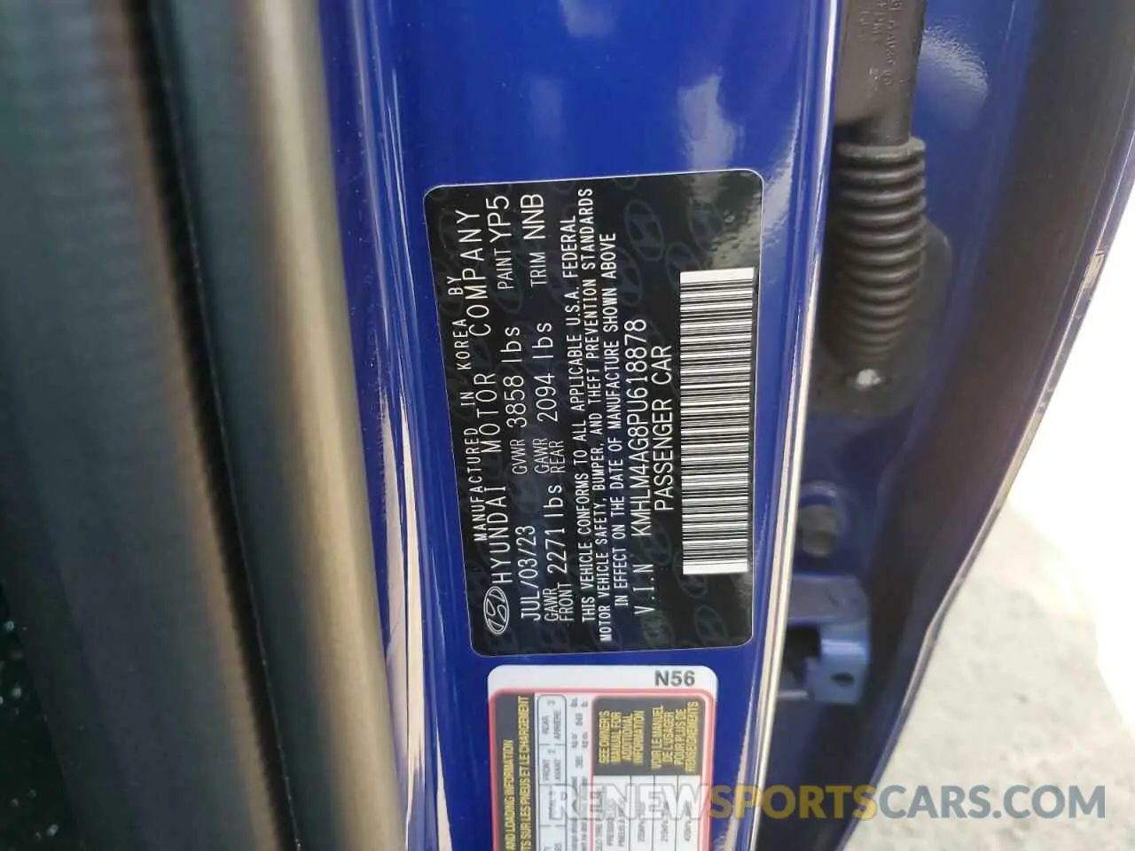 12 Photograph of a damaged car KMHLM4AG8PU618878 HYUNDAI ELANTRA 2023