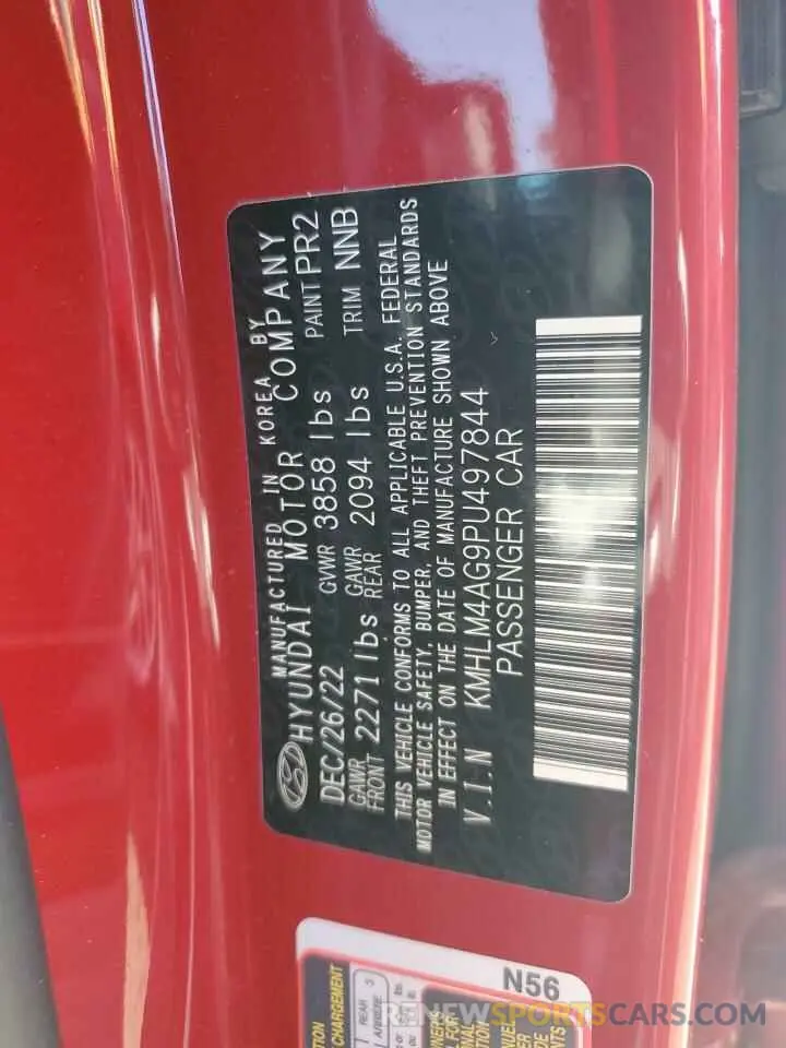12 Photograph of a damaged car KMHLM4AG9PU497844 HYUNDAI ELANTRA 2023