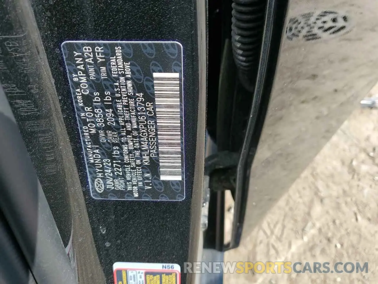 12 Photograph of a damaged car KMHLM4AGXPU613794 HYUNDAI ELANTRA 2023