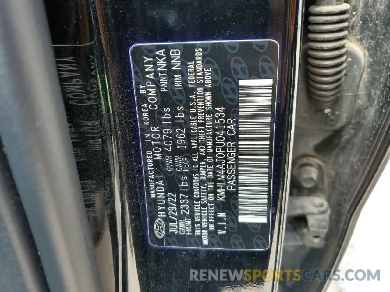 13 Photograph of a damaged car KMHLM4AJ0PU041534 HYUNDAI ELANTRA 2023