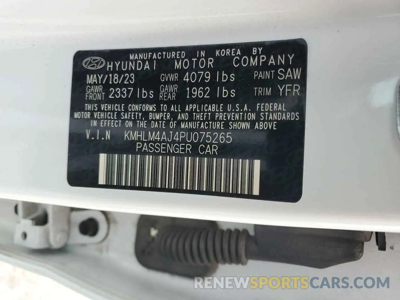 12 Photograph of a damaged car KMHLM4AJ4PU075265 HYUNDAI ELANTRA 2023