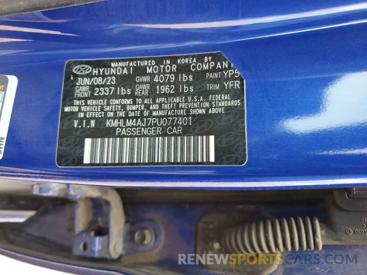 12 Photograph of a damaged car KMHLM4AJ7PU077401 HYUNDAI ELANTRA 2023
