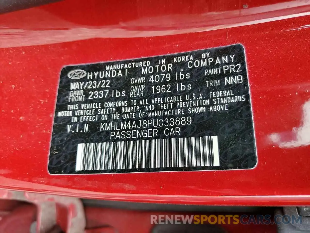 14 Photograph of a damaged car KMHLM4AJ8PU033889 HYUNDAI ELANTRA 2023