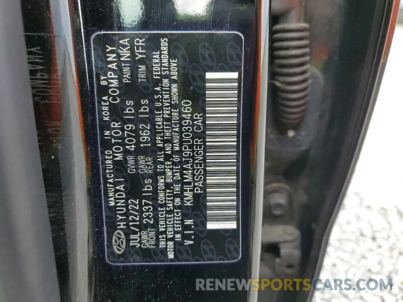 12 Photograph of a damaged car KMHLM4AJ9PU039460 HYUNDAI ELANTRA 2023