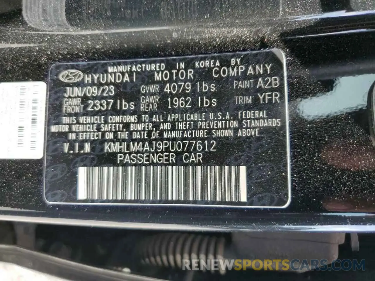 14 Photograph of a damaged car KMHLM4AJ9PU077612 HYUNDAI ELANTRA 2023