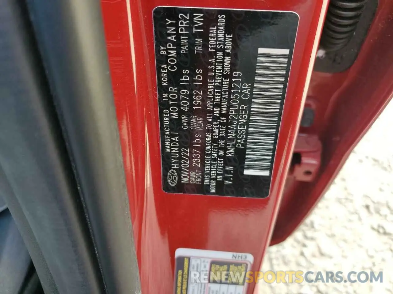 13 Photograph of a damaged car KMHLN4AJ2PU051219 HYUNDAI ELANTRA 2023