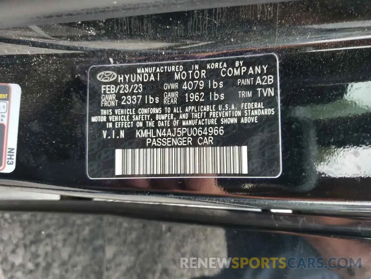 12 Photograph of a damaged car KMHLN4AJ5PU064966 HYUNDAI ELANTRA 2023