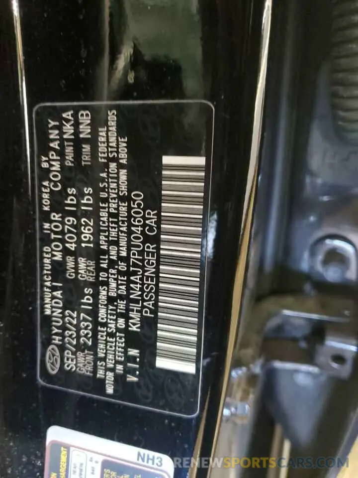 12 Photograph of a damaged car KMHLN4AJ7PU046050 HYUNDAI ELANTRA 2023