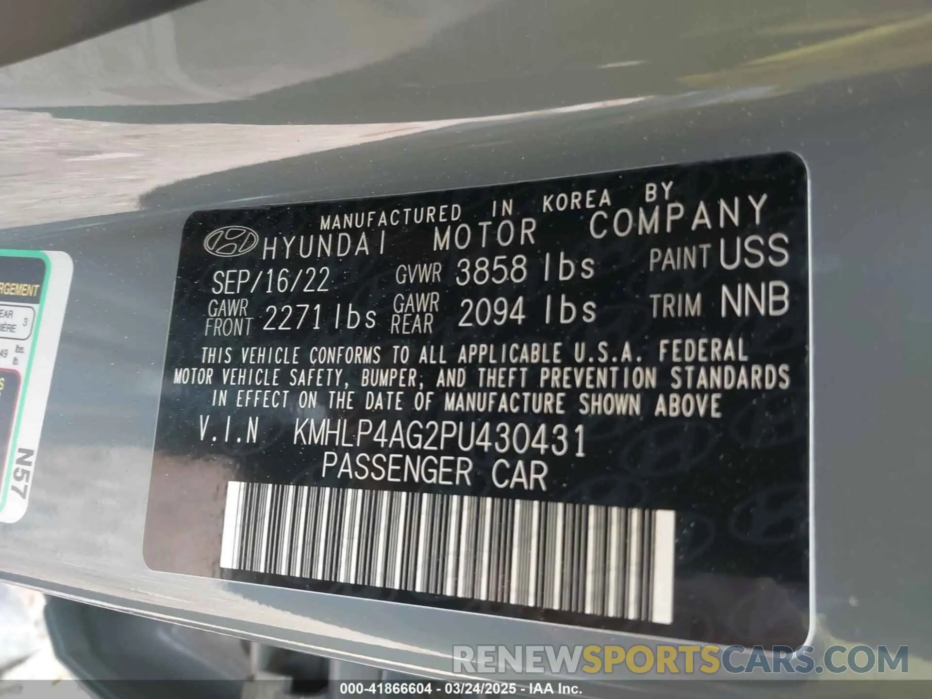 9 Photograph of a damaged car KMHLP4AG2PU430431 HYUNDAI ELANTRA 2023
