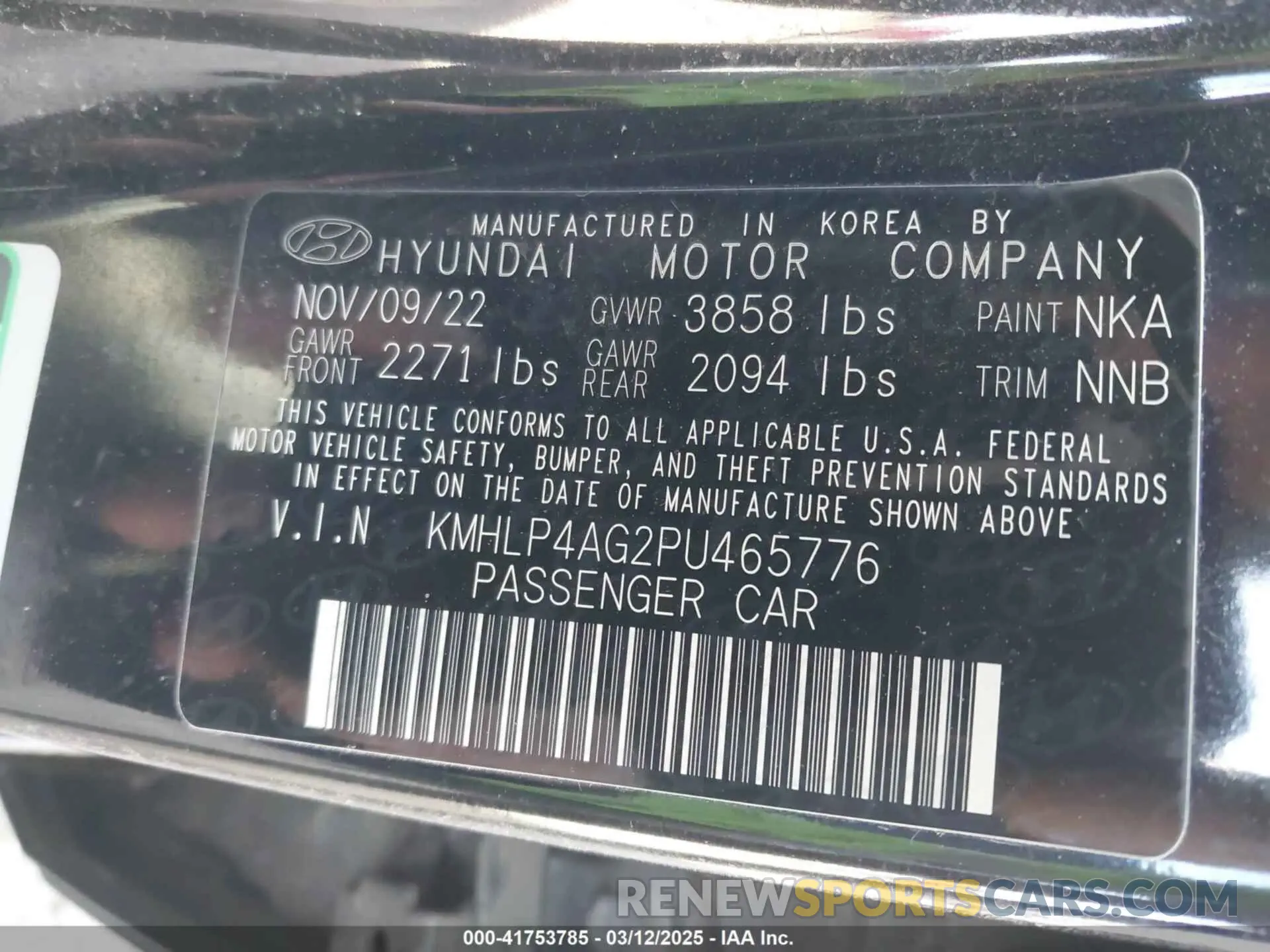 9 Photograph of a damaged car KMHLP4AG2PU465776 HYUNDAI ELANTRA 2023
