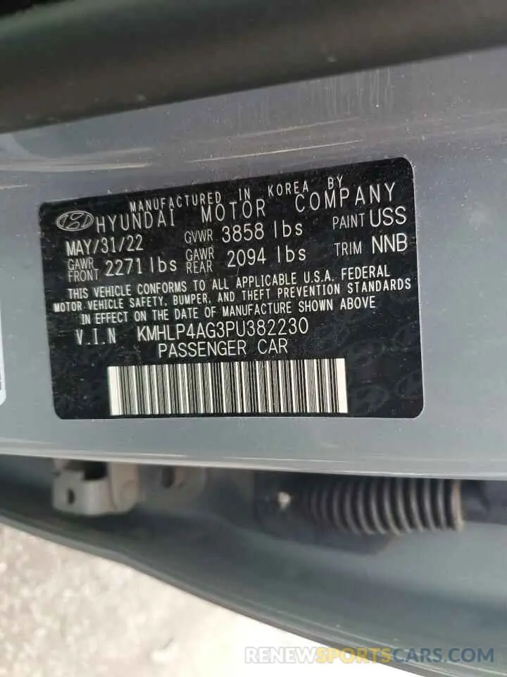 12 Photograph of a damaged car KMHLP4AG3PU382230 HYUNDAI ELANTRA 2023