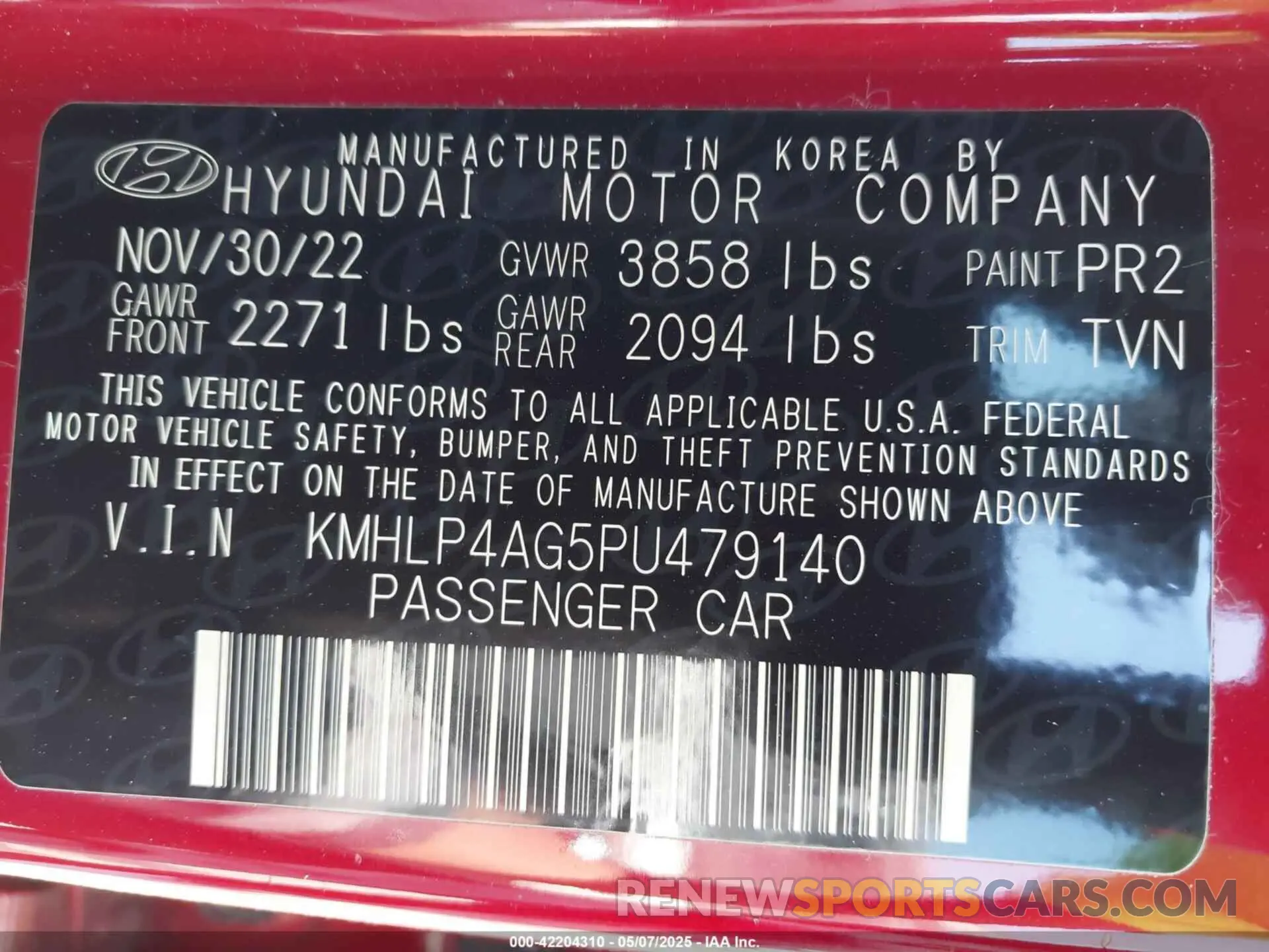 9 Photograph of a damaged car KMHLP4AG5PU479140 HYUNDAI ELANTRA 2023