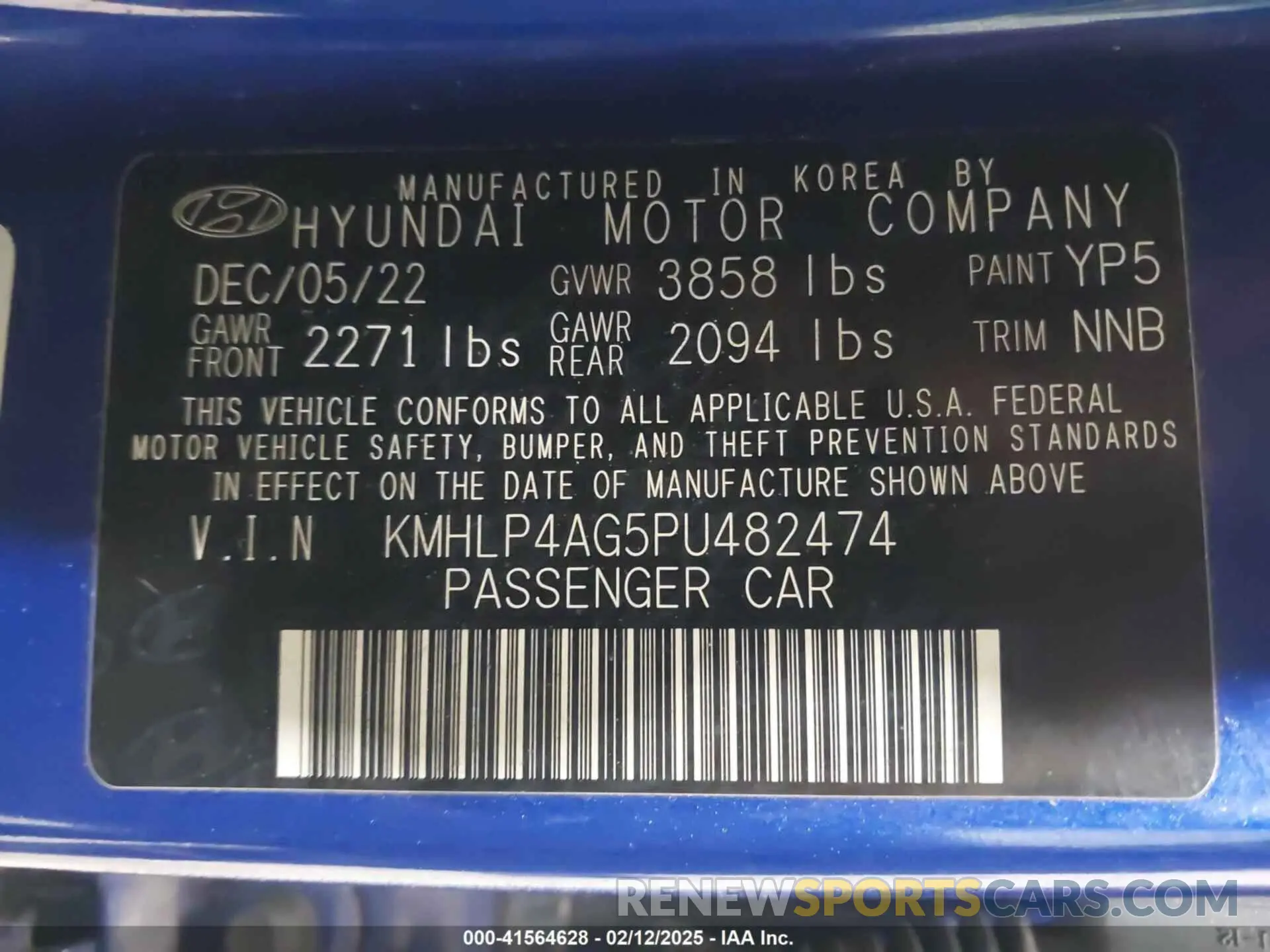 9 Photograph of a damaged car KMHLP4AG5PU482474 HYUNDAI ELANTRA 2023