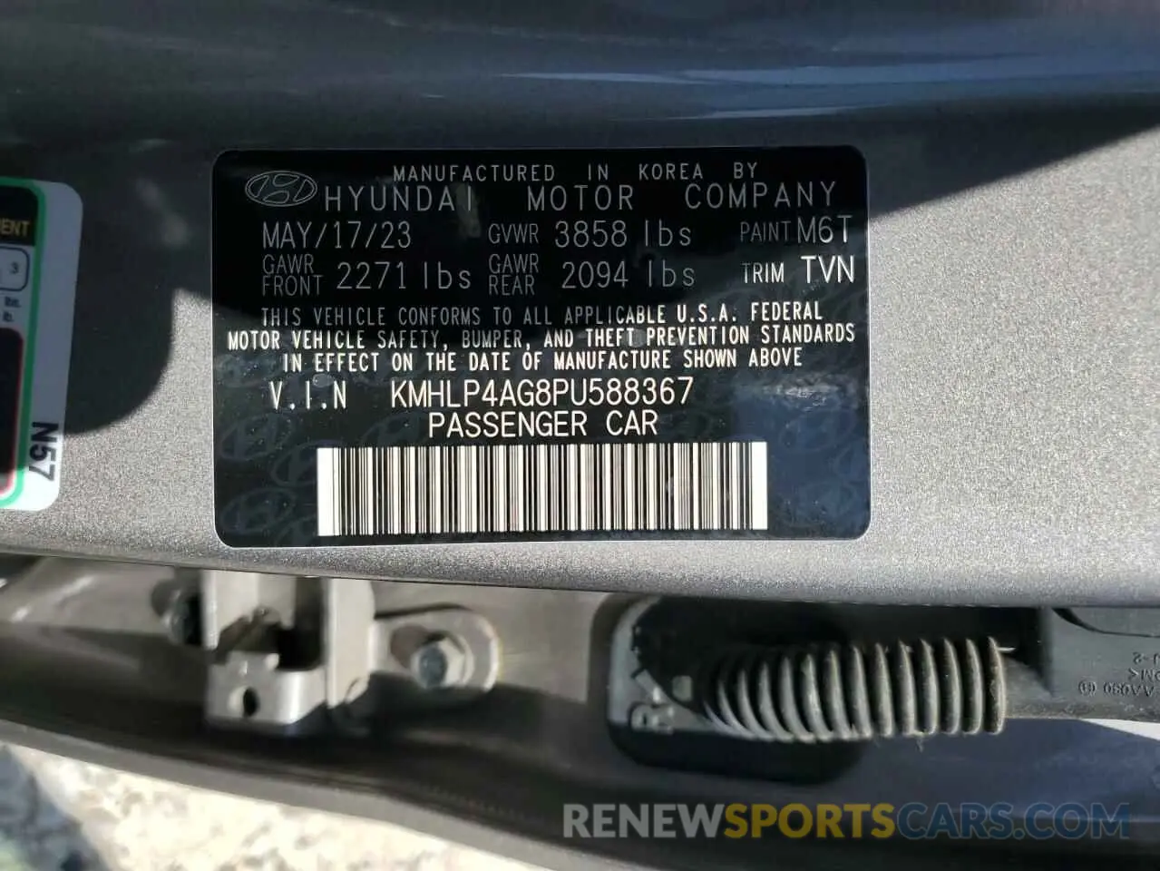 12 Photograph of a damaged car KMHLP4AG8PU588367 HYUNDAI ELANTRA 2023