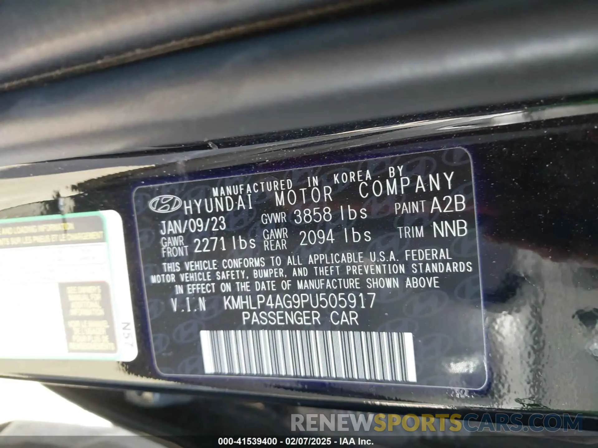 9 Photograph of a damaged car KMHLP4AG9PU505917 HYUNDAI ELANTRA 2023