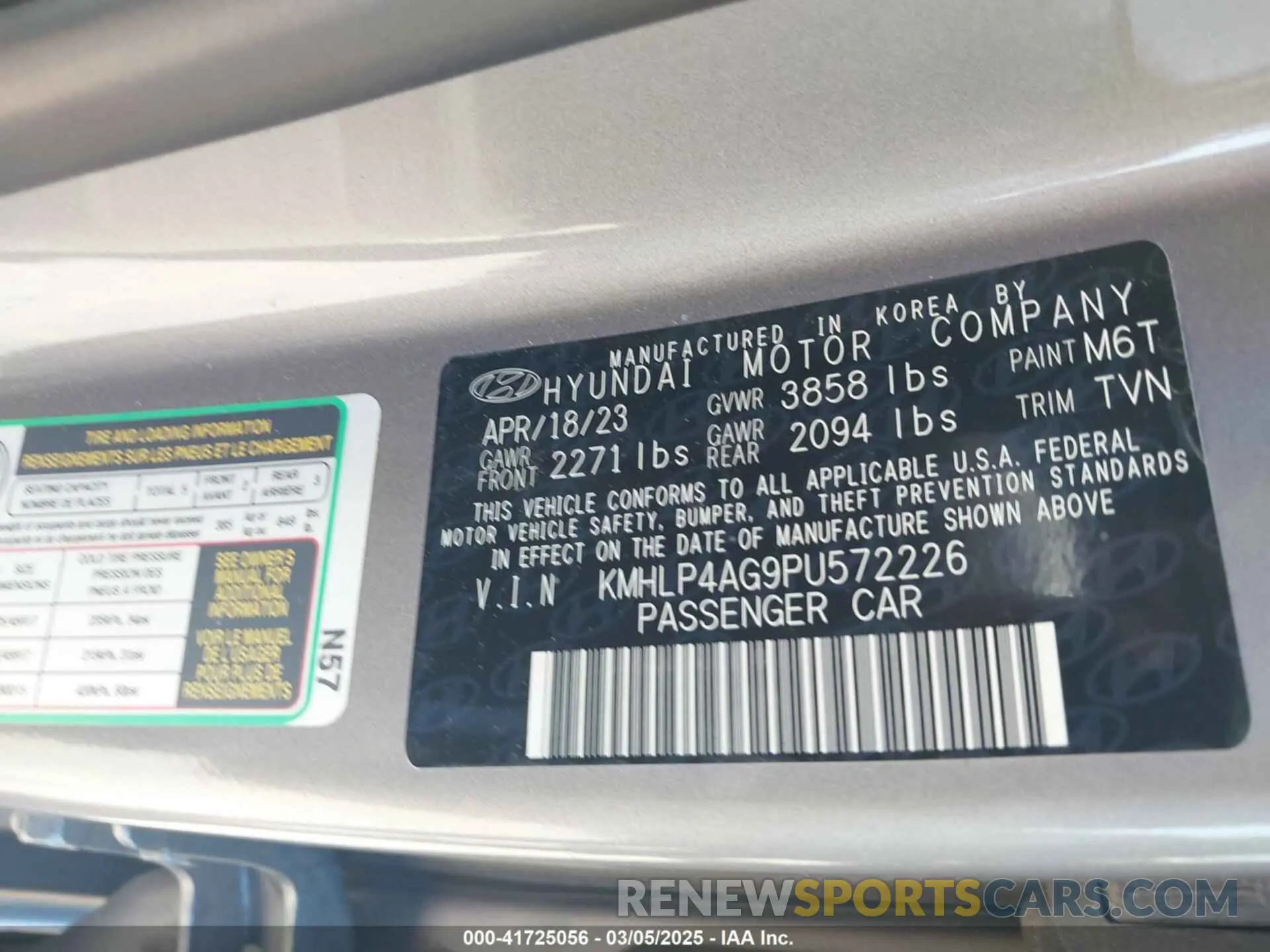9 Photograph of a damaged car KMHLP4AG9PU572226 HYUNDAI ELANTRA 2023