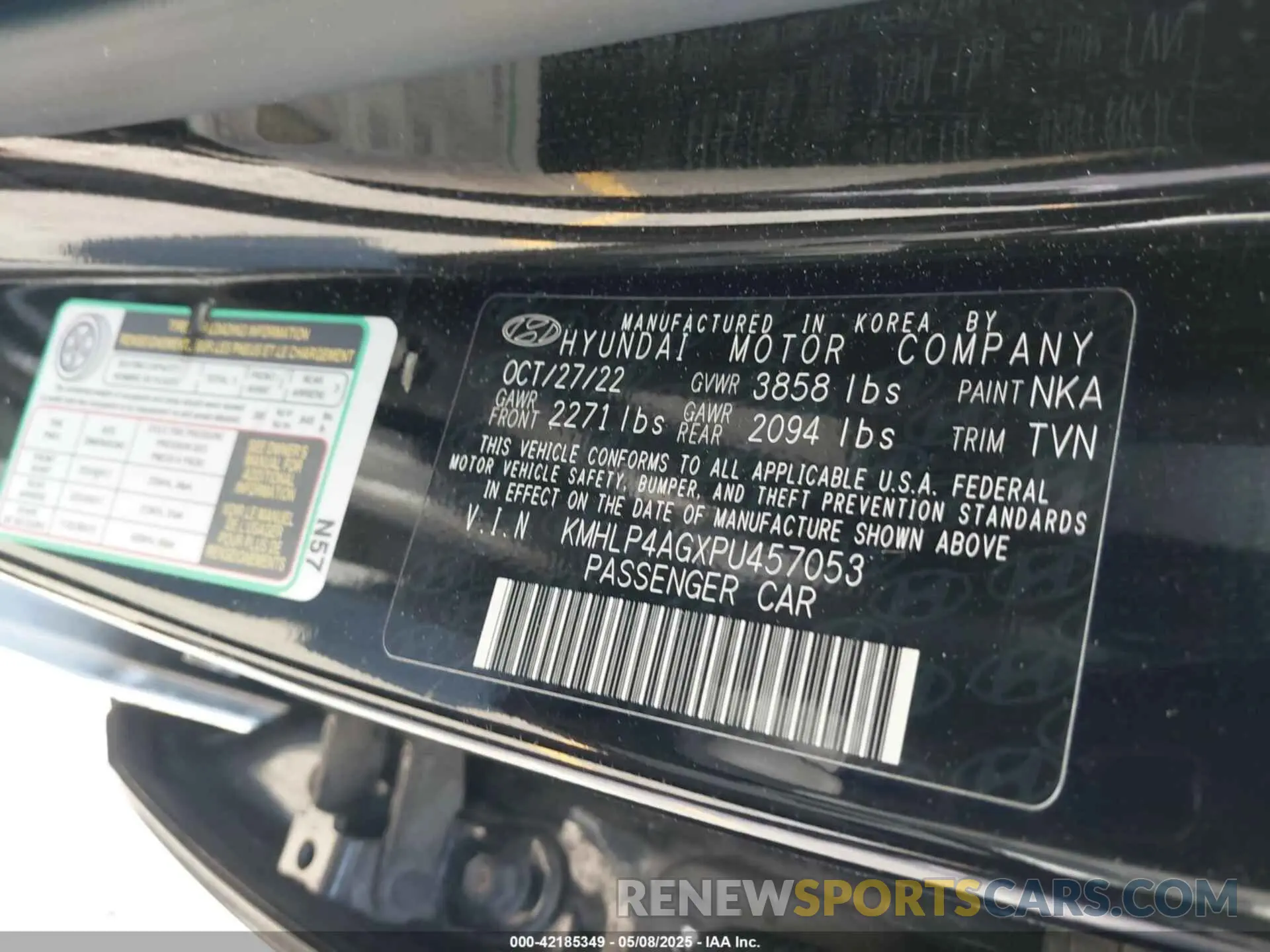 9 Photograph of a damaged car KMHLP4AGXPU457053 HYUNDAI ELANTRA 2023