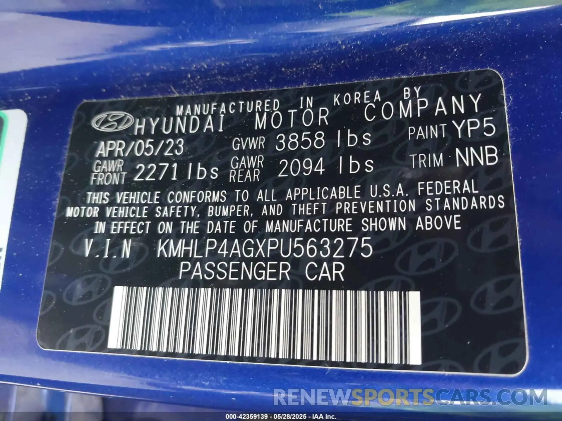 9 Photograph of a damaged car KMHLP4AGXPU563275 HYUNDAI ELANTRA 2023