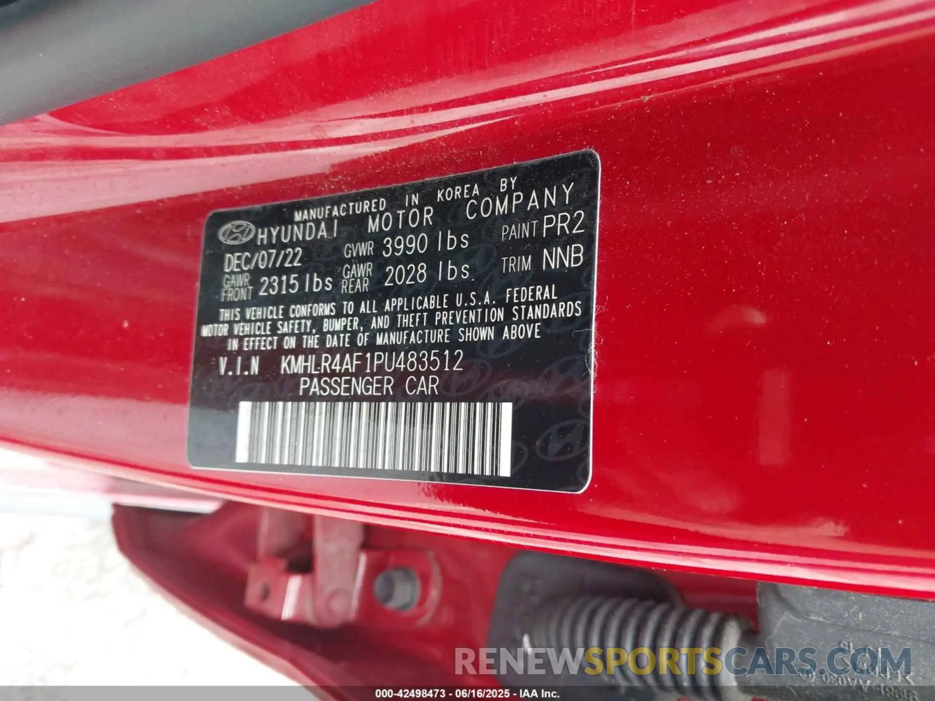 9 Photograph of a damaged car KMHLR4AF1PU483512 HYUNDAI ELANTRA 2023