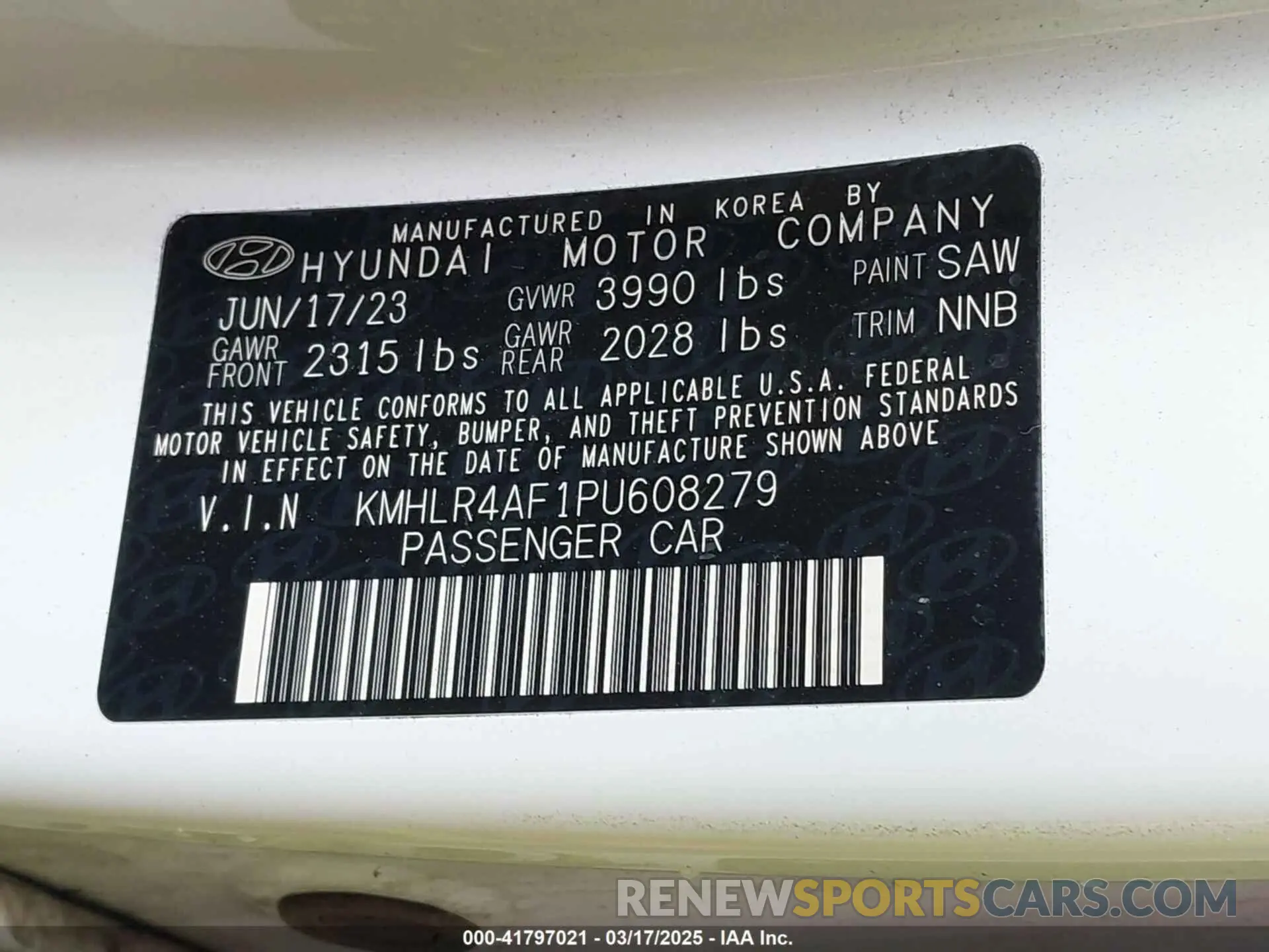 9 Photograph of a damaged car KMHLR4AF1PU608279 HYUNDAI ELANTRA 2023