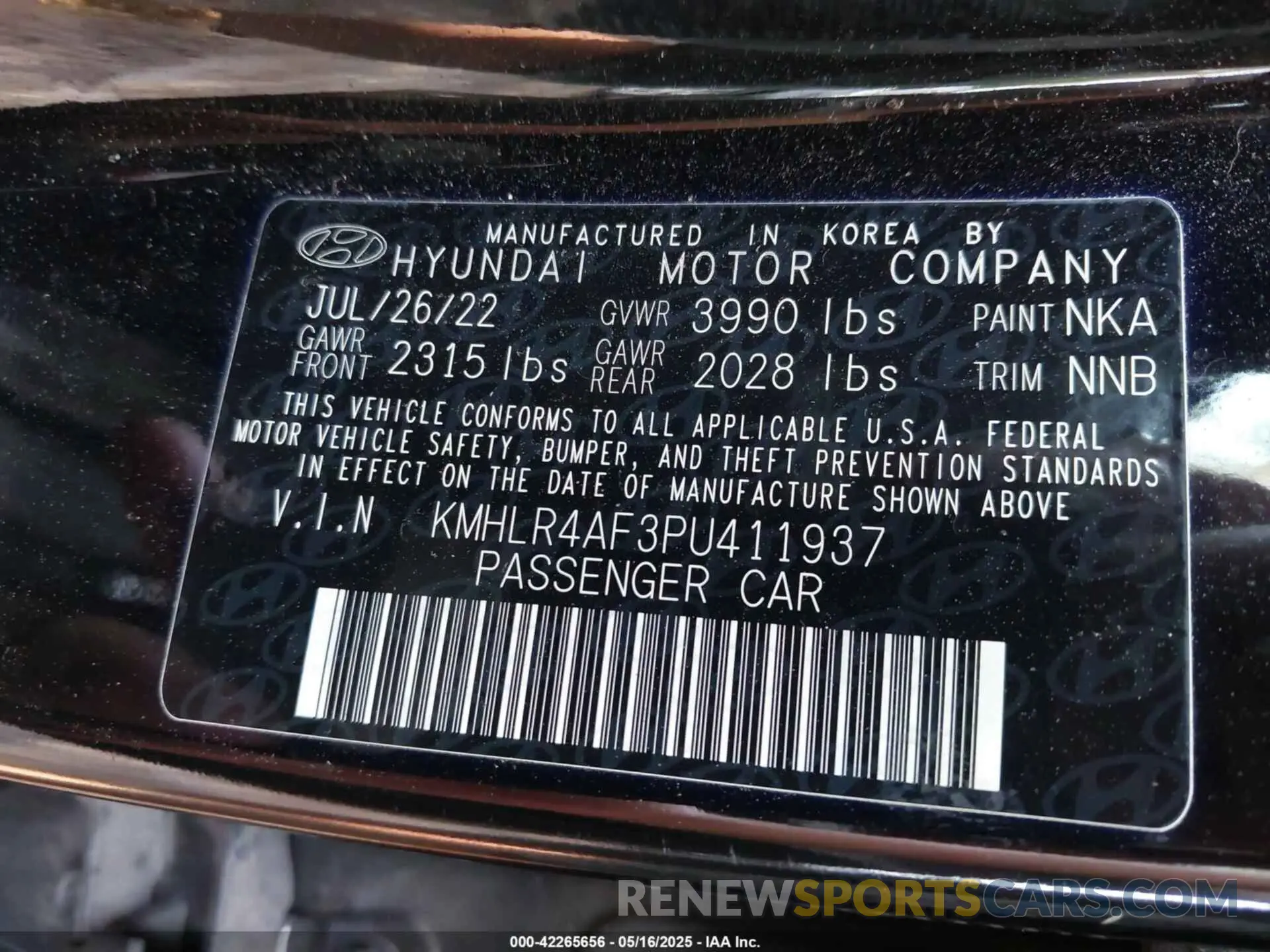 9 Photograph of a damaged car KMHLR4AF3PU411937 HYUNDAI ELANTRA 2023
