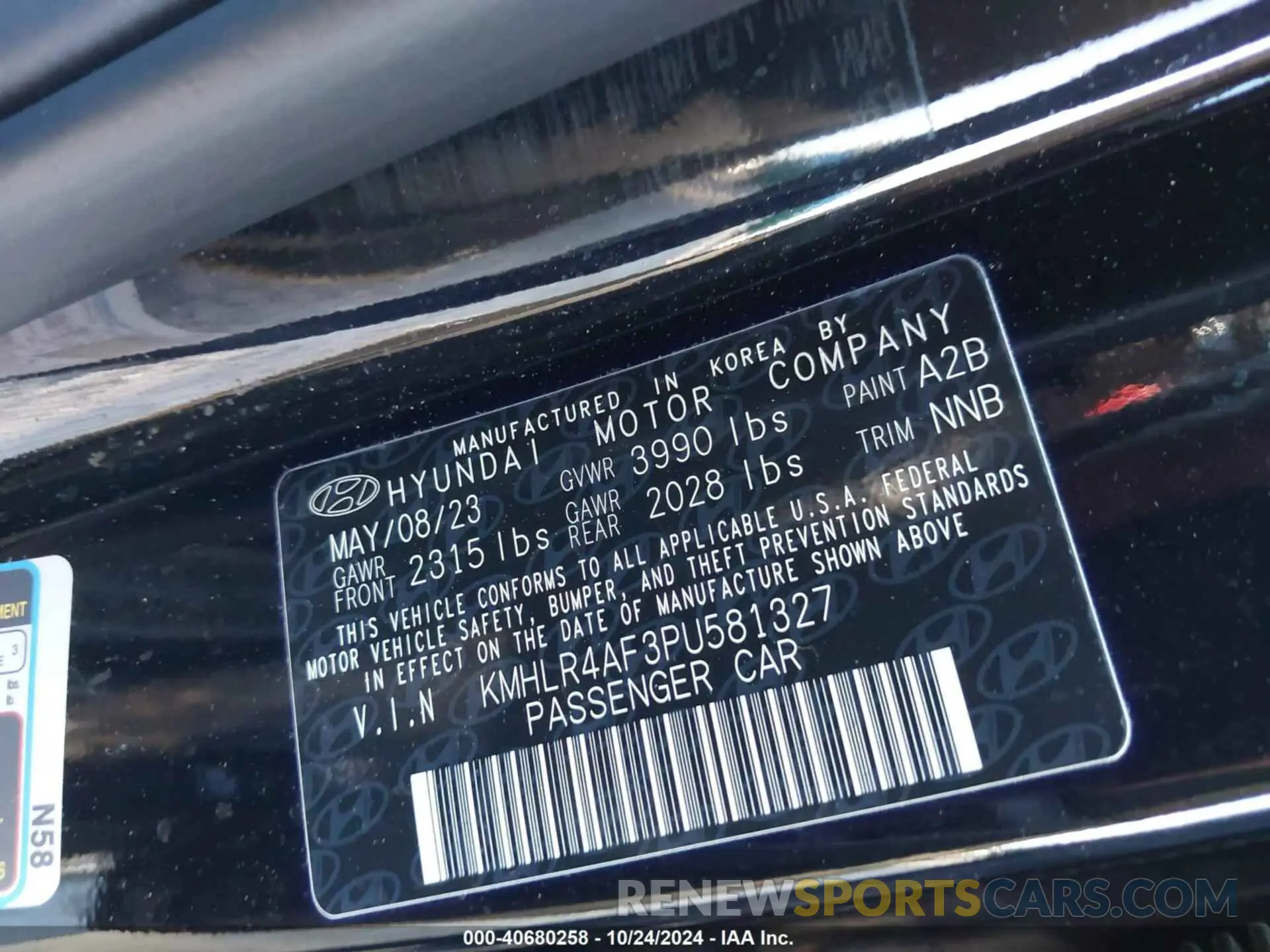 9 Photograph of a damaged car KMHLR4AF3PU581327 HYUNDAI ELANTRA 2023