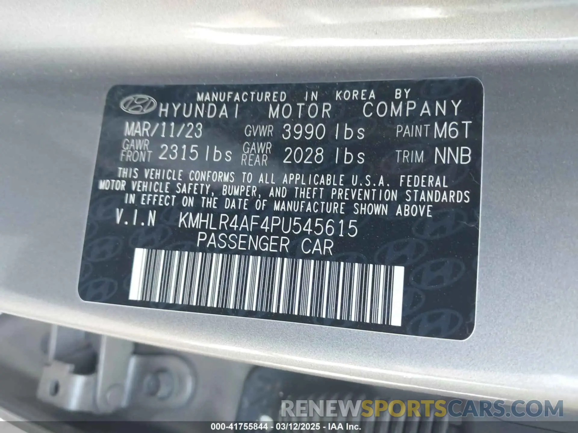 9 Photograph of a damaged car KMHLR4AF4PU545615 HYUNDAI ELANTRA 2023