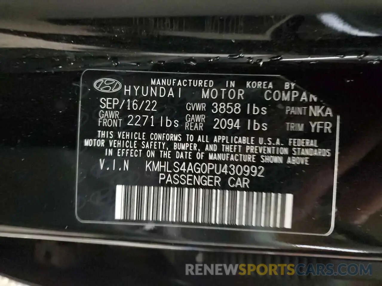12 Photograph of a damaged car KMHLS4AG0PU430992 HYUNDAI ELANTRA 2023