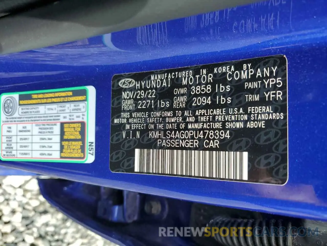 13 Photograph of a damaged car KMHLS4AG0PU478394 HYUNDAI ELANTRA 2023