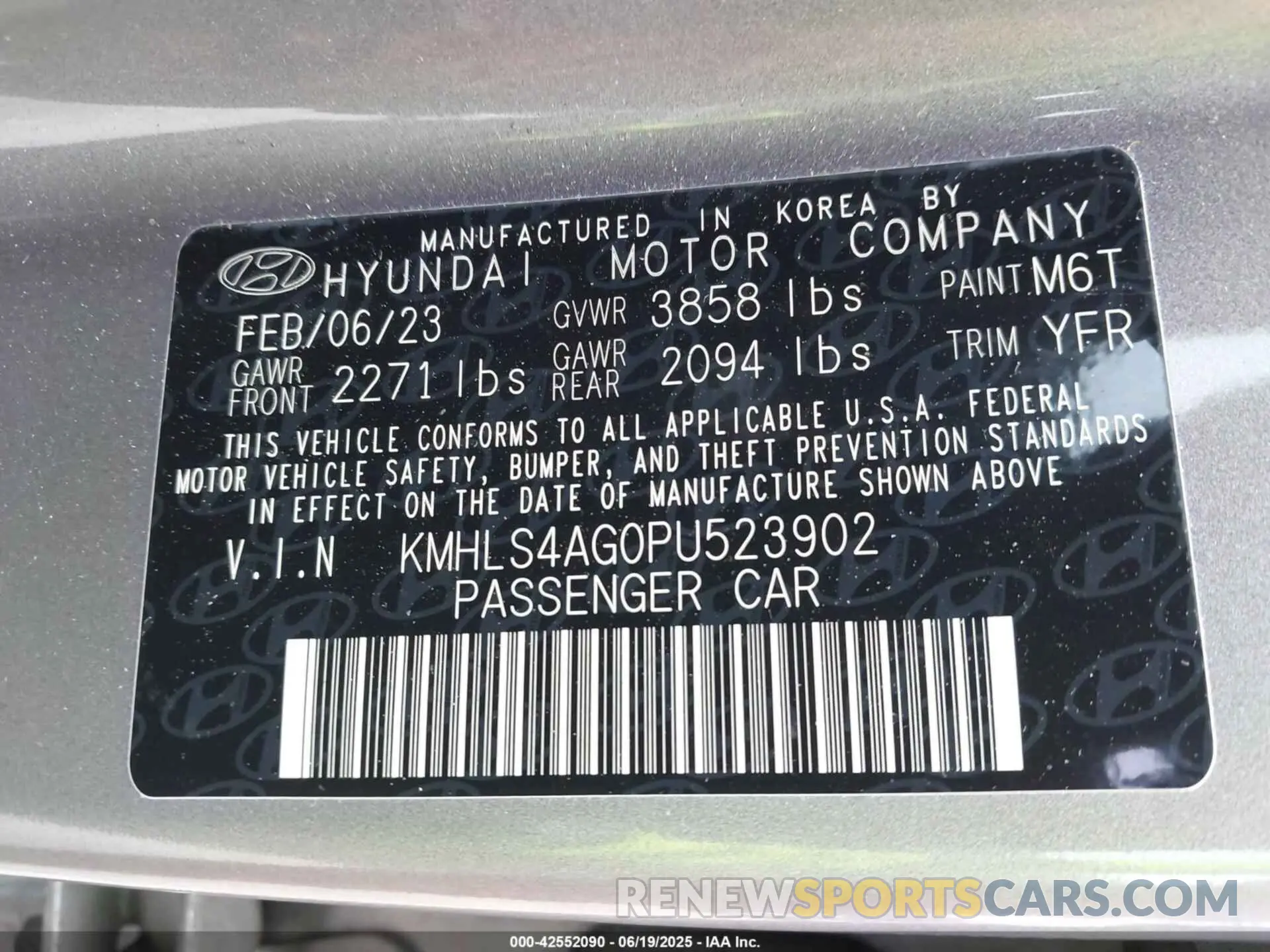 9 Photograph of a damaged car KMHLS4AG0PU523902 HYUNDAI ELANTRA 2023