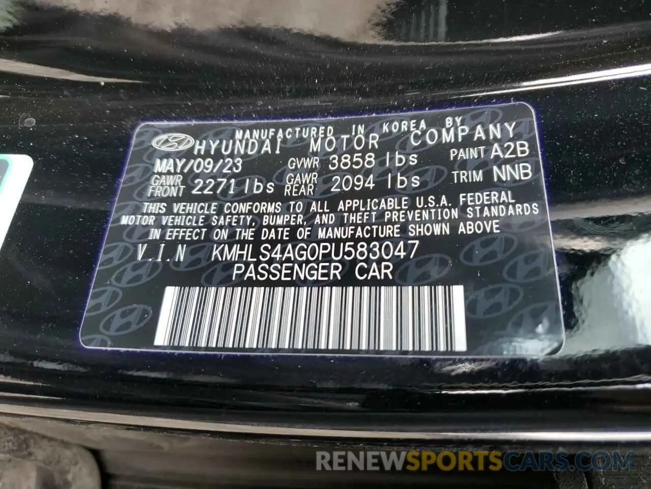 14 Photograph of a damaged car KMHLS4AG0PU583047 HYUNDAI ELANTRA 2023