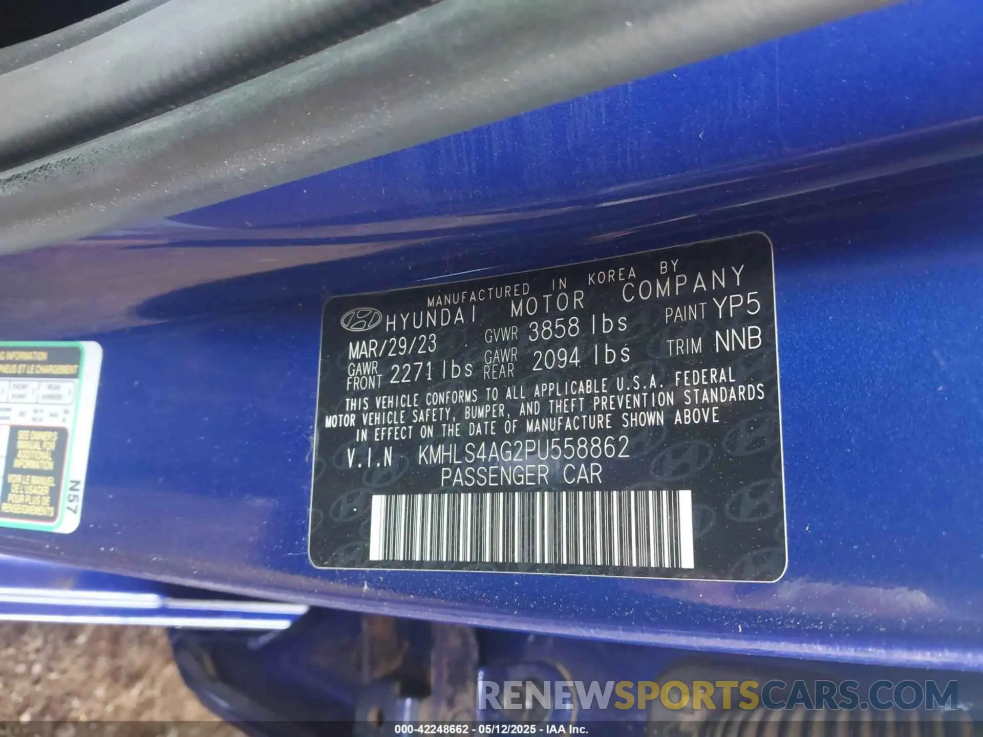 9 Photograph of a damaged car KMHLS4AG2PU558862 HYUNDAI ELANTRA 2023